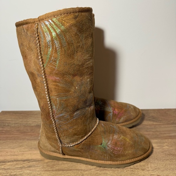UGG Australia Rainbow Tropical Leaf Brown Boots, Women’s 6 - Picture 1 of 10